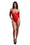 Body fendu rouge résille et strass - Le Désir Body fendu rouge résille et strass - Le Désir