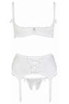 Ensemble lingerie 3 pièces ouvert blanc - Cottelli Lingerie Ensemble lingerie 3 pièces ouvert blanc - Cottelli Lingerie
