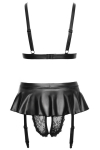Soutien-gorge et slip fendu � jarretelles noir - Cottelli LINGERIE